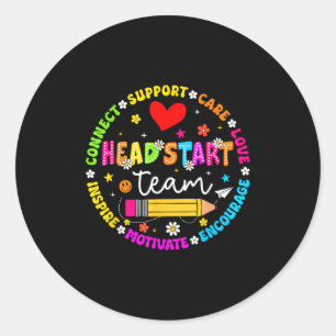 Head Start Team Homeschool Teacher Headstart Back  Classic Round Sticker