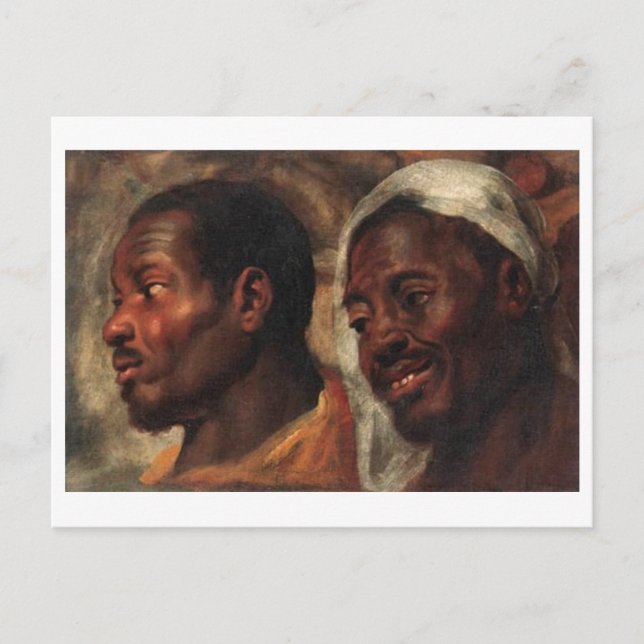 Head Studies of two African men by Jacob Jordaens Postcard (Front)