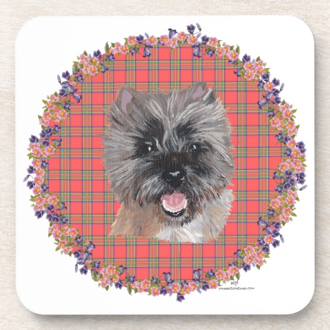 Head Study on Tartan Coaster (Front)
