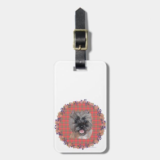 Head Study on Tartan Luggage Tag (Front Vertical)