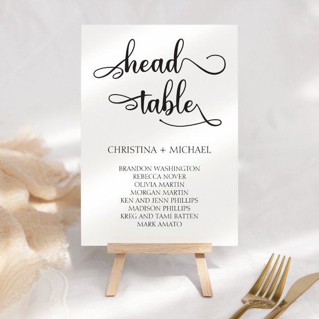Head Table Wedding Seating Chart Card 3.5x5 (Creator Uploaded)