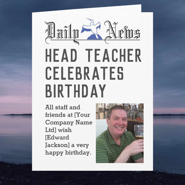 Head Teacher Birthday Card to Personalize (Creator Uploaded)