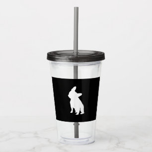 Head Tilt Apparel Frenchie Head Bulldog Lover Gift Acrylic Tumbler