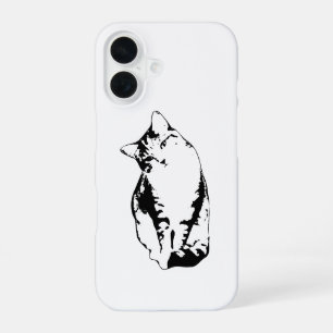Head Tilt Tabby Cat Monochrome Phone Case