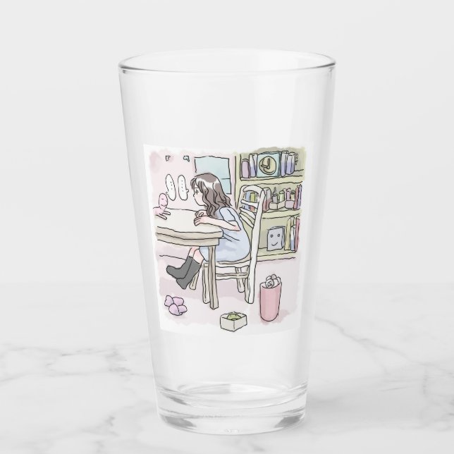 head to a table glass (Front)