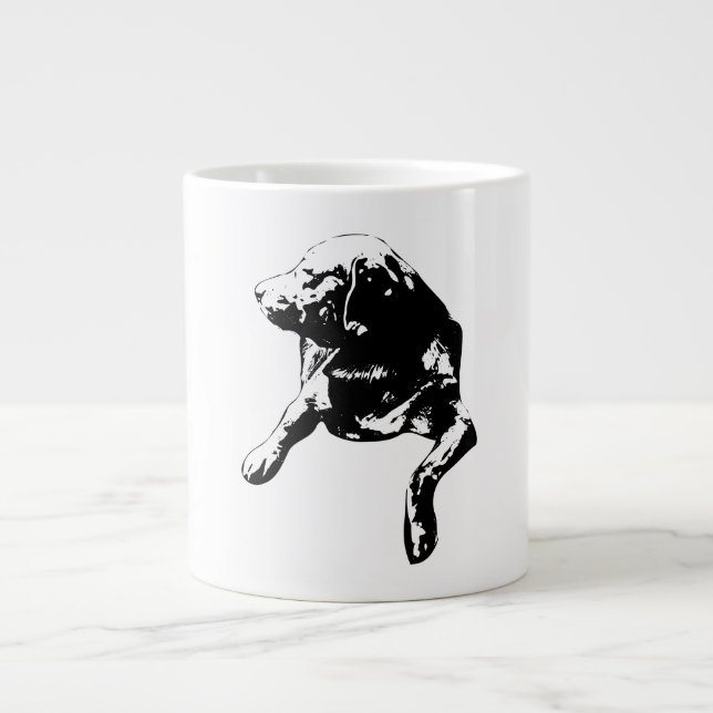 Head-Turn Labrador, December Welcome Large Coffee Mug (Front)