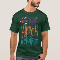 Head Witch in Charge Hat Brew Broom Happy Hallowee