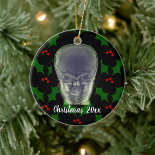 Head Xray Christmas Ceramic Ornament