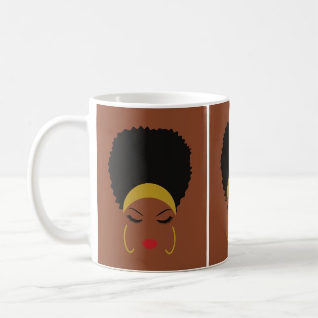 Headband & Afro Puff Mug (Left)