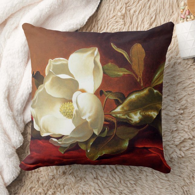Heade - A Magnolia on Red Velvet Cushion (Blanket)