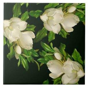 Heade Giant Magnolia Flower Blossoms Ceramic Tile