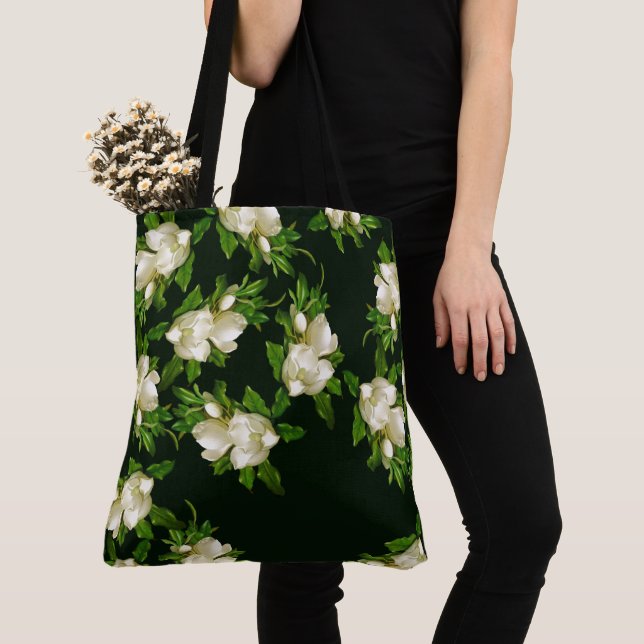 Heade Giant Magnolia Flower Blossoms Tote Bag (Close Up)