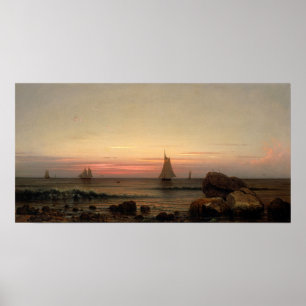 Heade - Sailing Off The Coast 1869 Poster