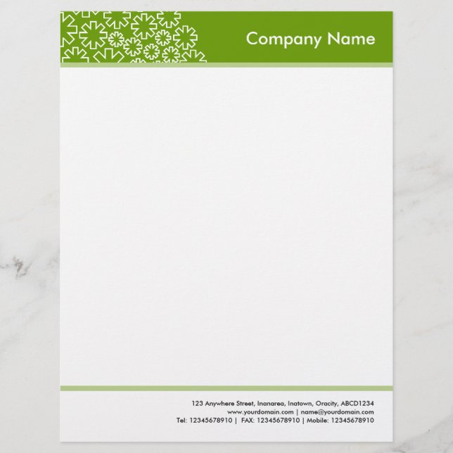 Headed and Footed - Asterisk - Avocado Letterhead Design (Front)