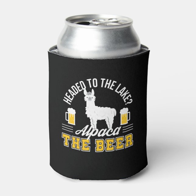 Headed To Lake Alpaca Beer Alpaca Beer Can Cooler (Can Front)