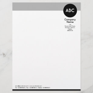 Header and Circle V2 - Black and Grey Custom Letterhead