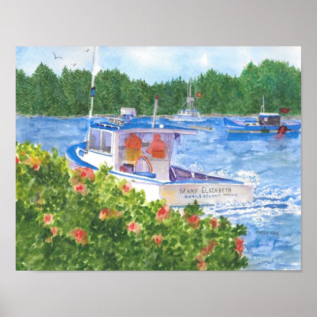 Heading to Sell the Lobsters Beals Is Maine Poster (Front)