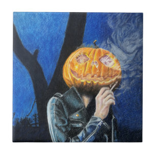 Headless Biker Ceramic Tile