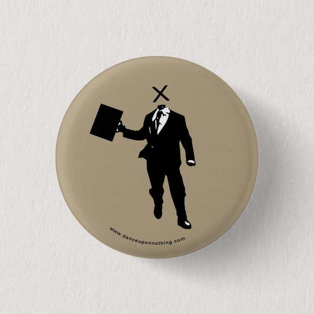 headless businessman 3 cm round badge (Front)