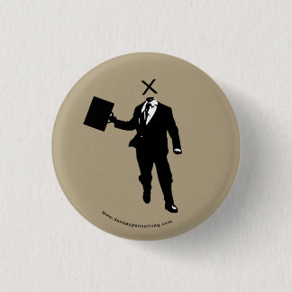 headless businessman 3 cm round badge