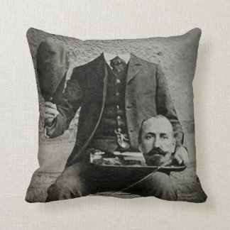 Headless Chap, Creepy Portrait Throw Pillow
