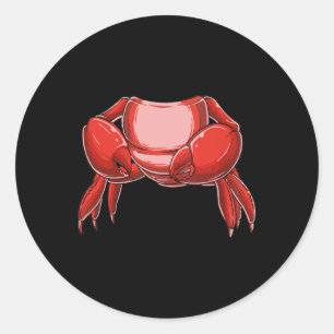 Headless Crab Costume Funny Fishing Crab Lovers Ha Classic Round Sticker
