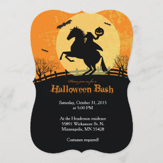 Headless Horse Man Halloween Party Invitation