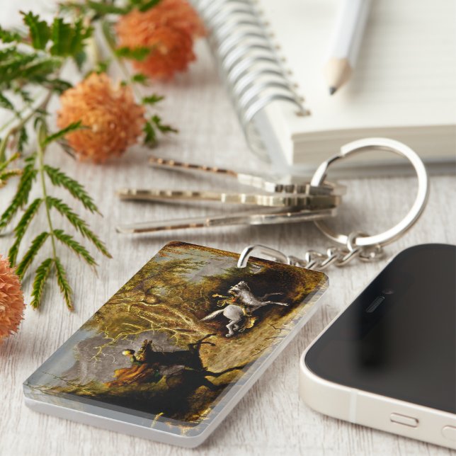 Headless Horseman Chasing Ichabod Crane Key Ring (Front Right)