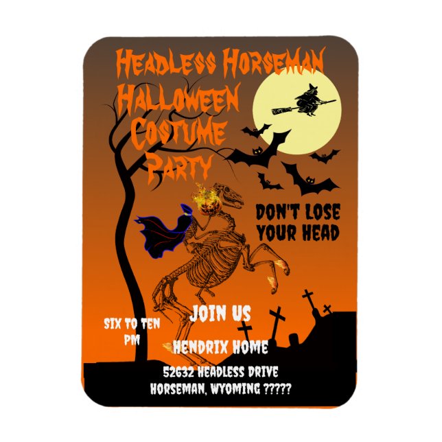 Headless Horseman Halloween Costume Party Magnet (Vertical)