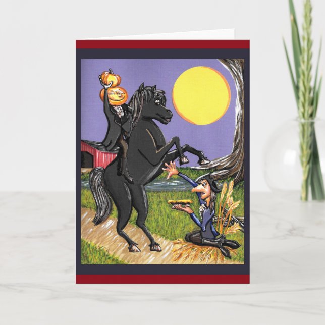 Headless Horseman Ichabod Crane greeting card (Front)