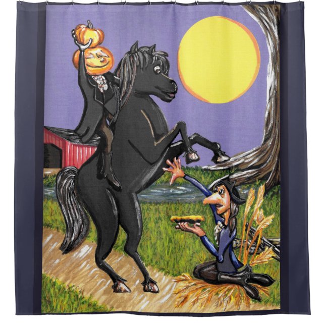 Headless Horseman Ichabod Crane shower curtain (Front)
