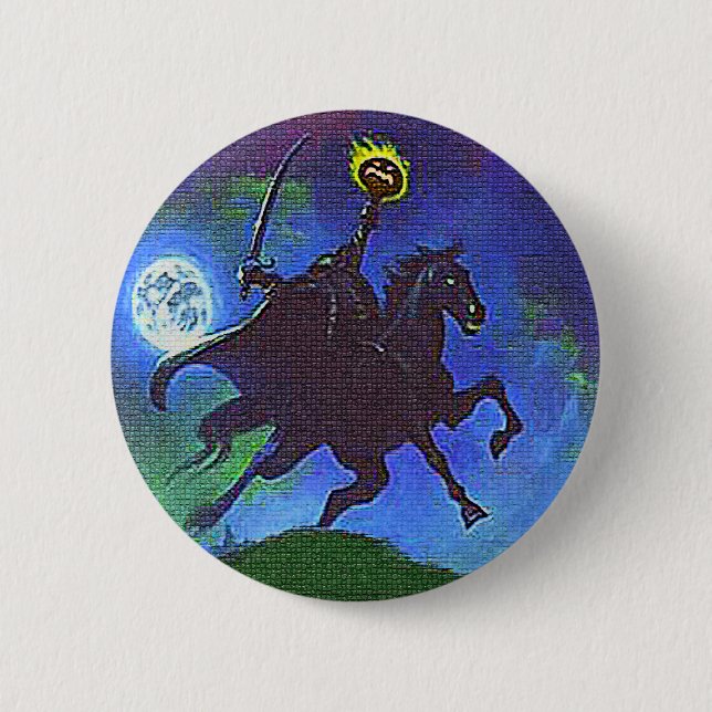 Headless Horseman in the Blue Light 6 Cm Round Badge (Front)