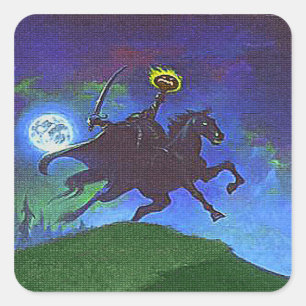 Headless Horseman in the Blue Light Square Sticker