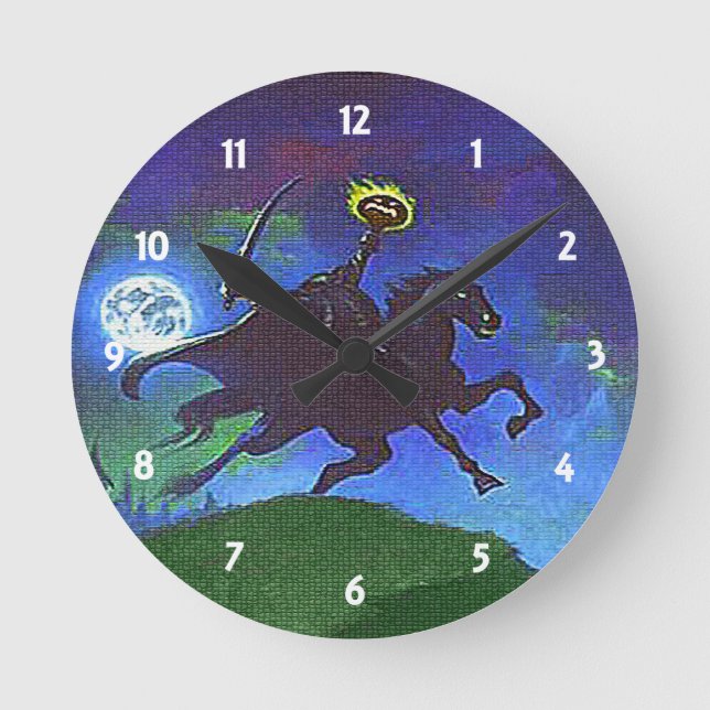 Headless Horseman in the Blue Light Wall Clock (Front)