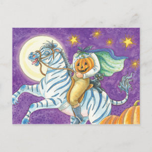 Headless Horseman on Zebra Postcard