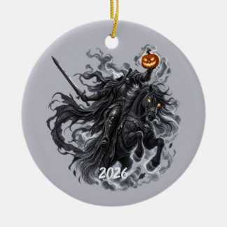 Headless Horseman Ornament, Custom Year Ceramic Ornament