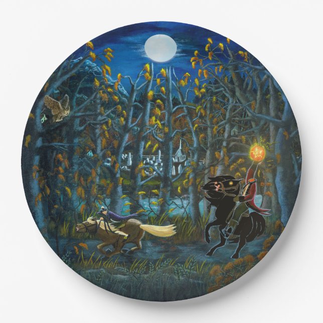 Headless Horseman paper party plates (Front)
