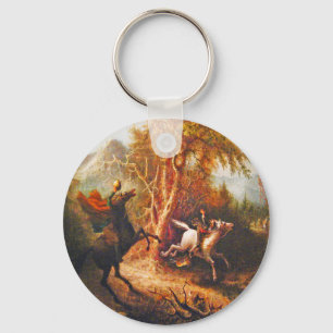 Headless Horseman Pursuing Ichabod Crane Key Ring