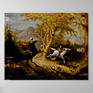 Headless Horseman Pursuing Ichabod Crane Poster