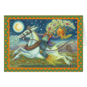 HEADLESS HORSEMAN SCARECROW GREETING CARD Blank