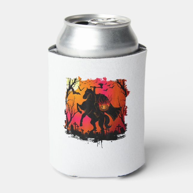 Headless Horseman Shirt Urban Legend Halloween Pum Can Cooler (Can Front)