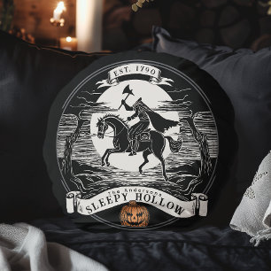 Headless Horseman Sleepy Hollow Halloween Round Cushion