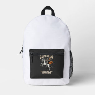 Headless Horseman Sleepy Hollow Halloween T-Shirt Printed Backpack
