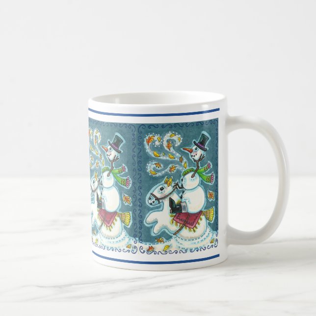 HEADLESS HORSEMAN SNOWMAN, XMAS HALLOWEEN HUMOR, COFFEE MUG (Right)