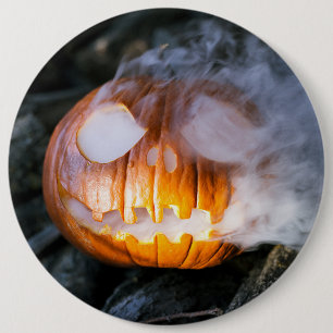 Headless Horseman's Jack-o-Lantern Head a Flame 6 Cm Round Badge