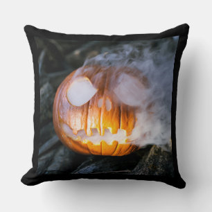 Headless Horseman's Jack-o-Lantern Head a Flame Cushion