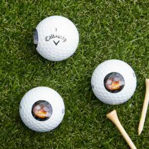 Headless Horseman's Jack-o-Lantern Head a Flame Golf Balls