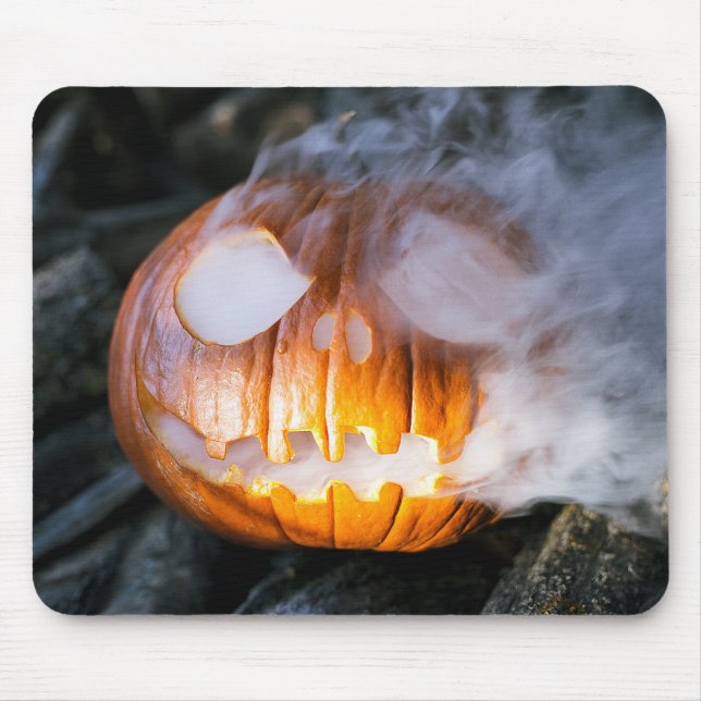 Headless Horseman's Jack-o-Lantern Head a Flame Mouse Pad (Front)