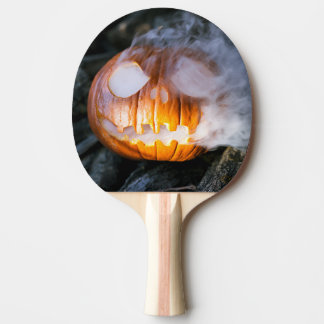Headless Horseman's Jack-o-Lantern Head a Flame Ping Pong Paddle
