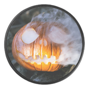 Headless Horseman's lost Pumpkin Head Halloween Hockey Puck